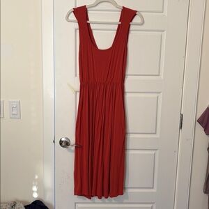 Lost in layers front/back dress s/m papaya